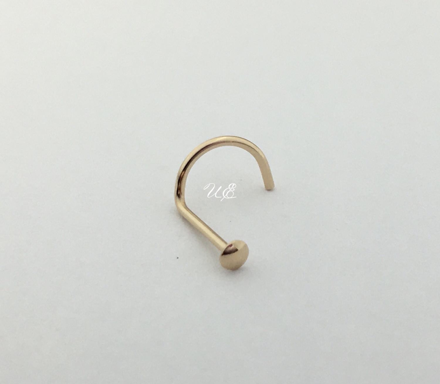 Nose Piercing 14K Solid Yellow Gold 22 Gauge Open Heart Sampson Jewelry 001.NRL.02.SYG.22 Nose Ring Nose Stud Nose Piercing 14K Solid Yellow Gold 22 Gauge Open Heart Sampson Jewelry 001.NRL.02.SYG.22 Nose Ring Nose Stud
