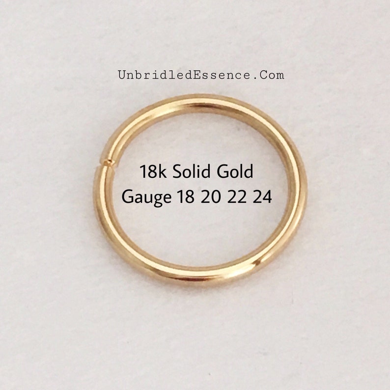 16 18 20 Ga 18k Gold Nose Ring Conch Ring Septum Ring Daith Etsy