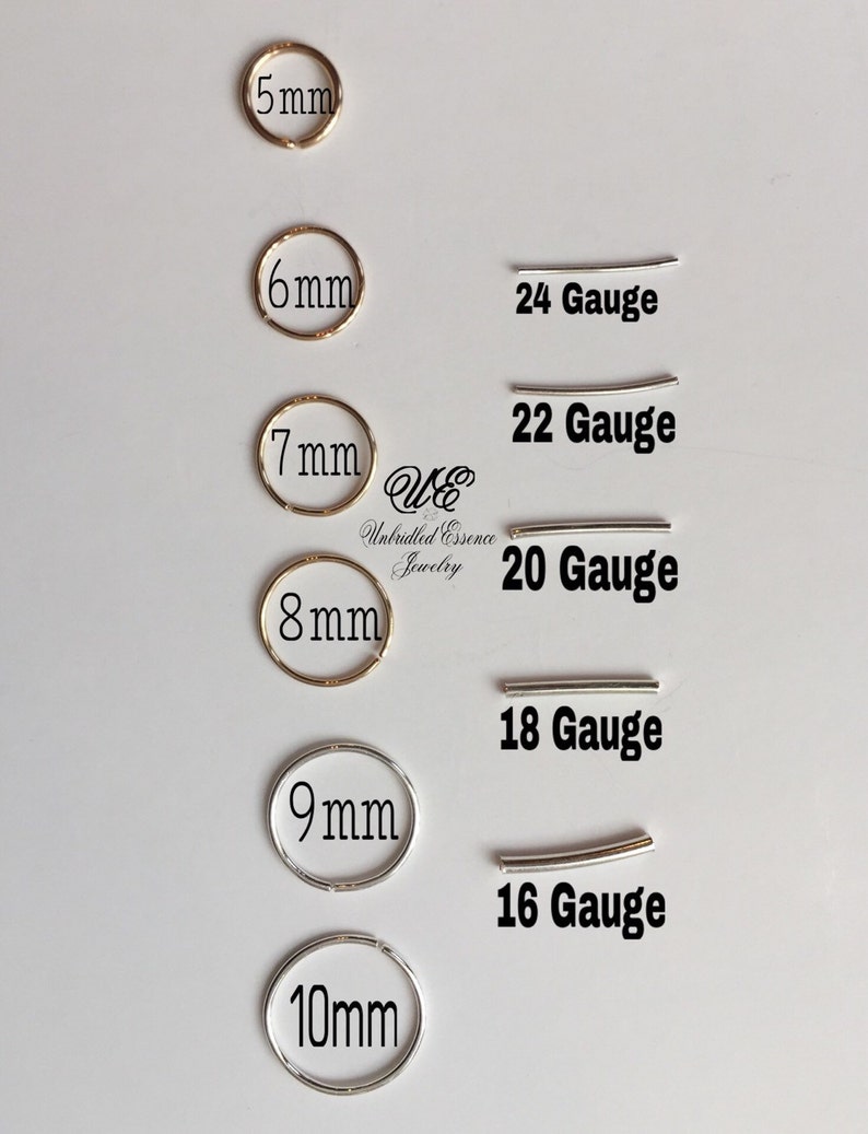 16 18 20 Ga 18k Gold Nose Ring Conch Ring Septum Ring Daith Etsy