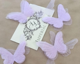 Purple Organza Butterfly Applique, Bridal Hair Accessories (5.5cm)