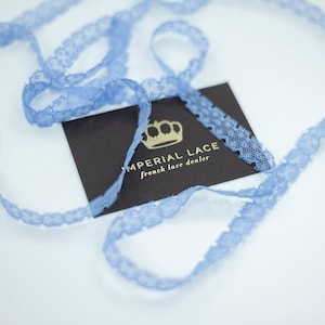 Blue lace Trim, Chantilly Lace, French Lace trim, Bridal lace, Wedding Lace, Garter lace, Lace trim, Lingerie lace, By the yard  MK00598