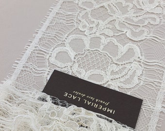 Ivory Lace Trim, French Lace, Chantilly lace, Bridal lace, Wedding Dress lace, Ivory Lace, Boho wedding lace, Lingerie Lace MB00463