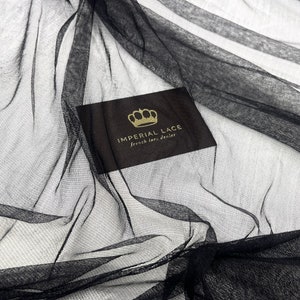 Black Silk Tulle, Softest 100% Silk Tulle, Premium Silk tulle fabric, Silk Lingerie net, Fabric by the Yard, Tulle fabric, T00380