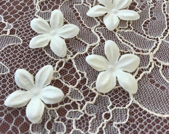 Champagne Fabric Flower Hair Pins, 3D Petals, Bridal Accessories (5 PCS)