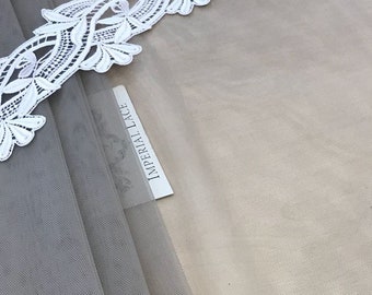 Pistachio Beige Soft Tulle Fabric, English Net, Veil Fabric