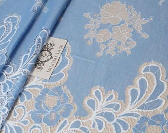 Veil lace Bridal lace French Lace Wedding Lace Offwhite lace fabric White Lace Lingerie Lace Embroidered lace Alencon Lace B00143