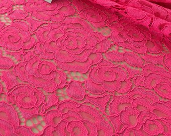 Pink lace fabric | Etsy