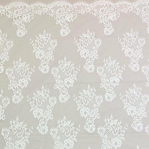 Ivory Chantilly Lace Fabric: Floral Wedding Lace, 55" Wide, B00163