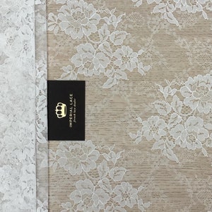 Off white lace fabric, Floral lace, French Lace, Wedding Lace, Bridal lace, Chantilly lace, Veil lace, Lingerie Lace, White lace, B000011