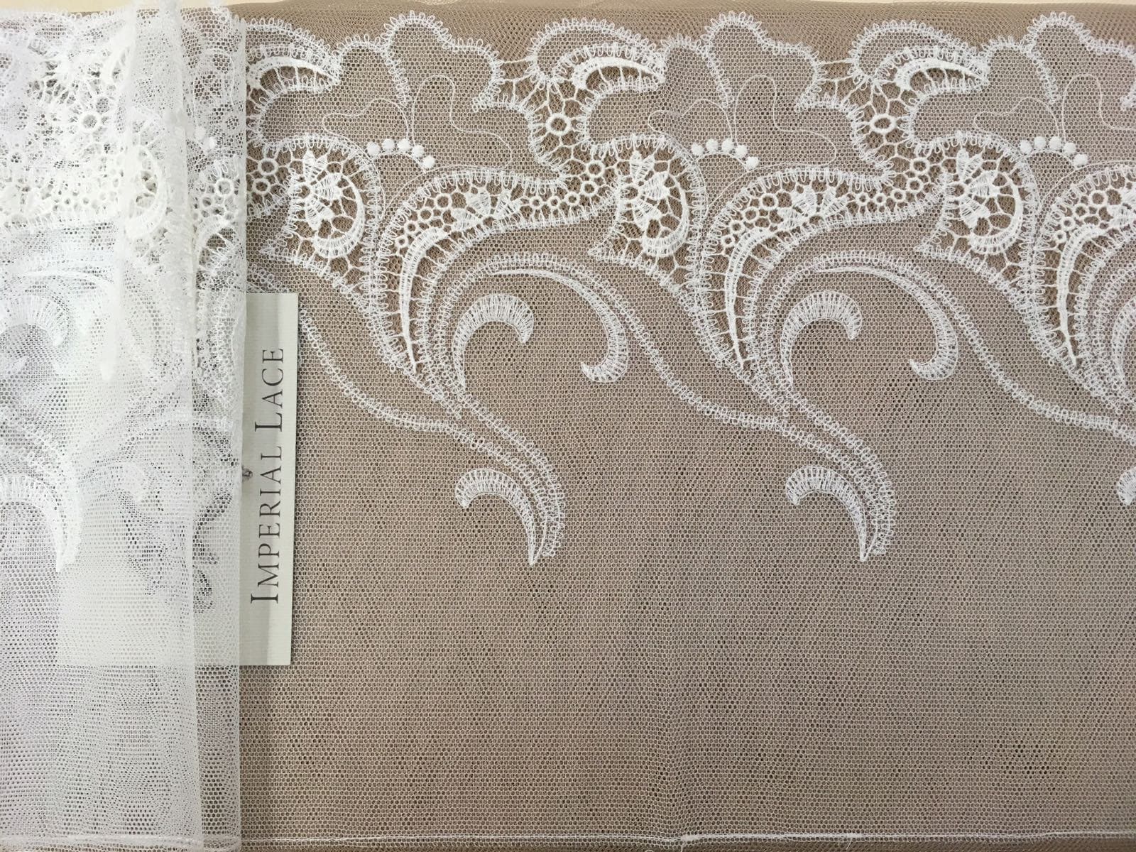 Ivory Gold Chantilly Lace Trim Evelyn