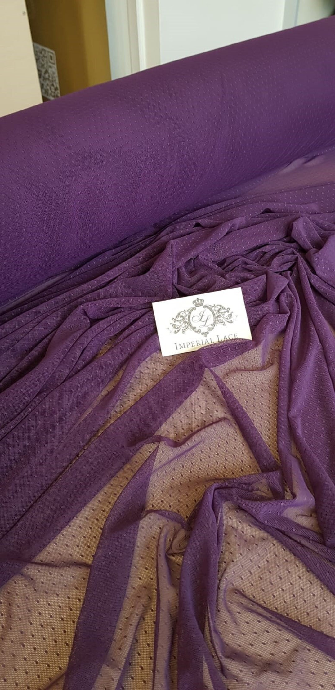 Lilac Tulle With Dots Elastic Net Fabric Tulle Fabric Dress Etsy