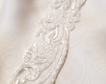 Ivory Lace Trim, French Lace, Alencon Lace, Bridal Gown lace, Wedding Lace, White  Lace, Veil lace, Garter lace, Lingerie Lace MB00311