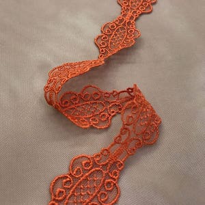 Orange Chantilly lace trim lace trim Viscose lace trim Bridal lace Lingerie Lace Scalloped lace Eyelash lace Floral Lace MK00270