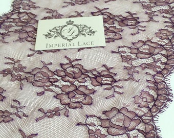 Lilac Chantilly Lace Trim, Bridal Lingerie Lace (26cm)