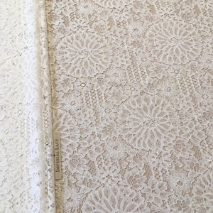 60cm long Offwhite lace fabric, Alencon lace, Wedding Lace, Bridal lace, White Lace, Floral Veil lace, Lingerie Lace, Lace  B00324