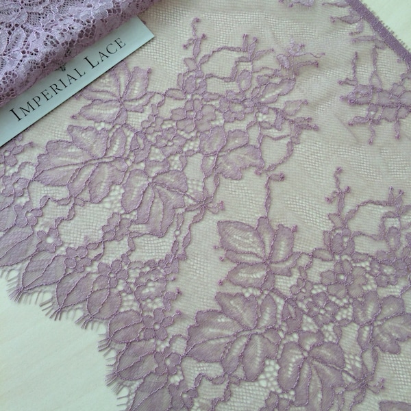 Lilac Lace trim, Floral lace, Wedding lace trim, Bridal lace, Chantilly lace trim, French lace, Lace by the yard, Evening lace MK00162