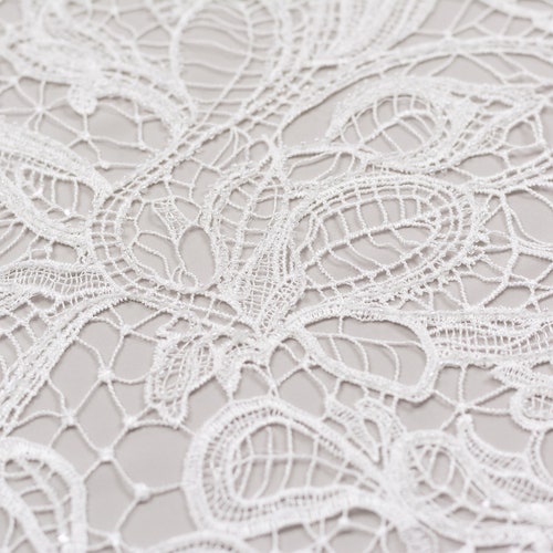 Off White lace fabric, 3D Beaded Lace Fabric, hand made pearl beads, shops Luxury 3D flowers, French Lace, Wedding Lace, fabric by the yard B00465
