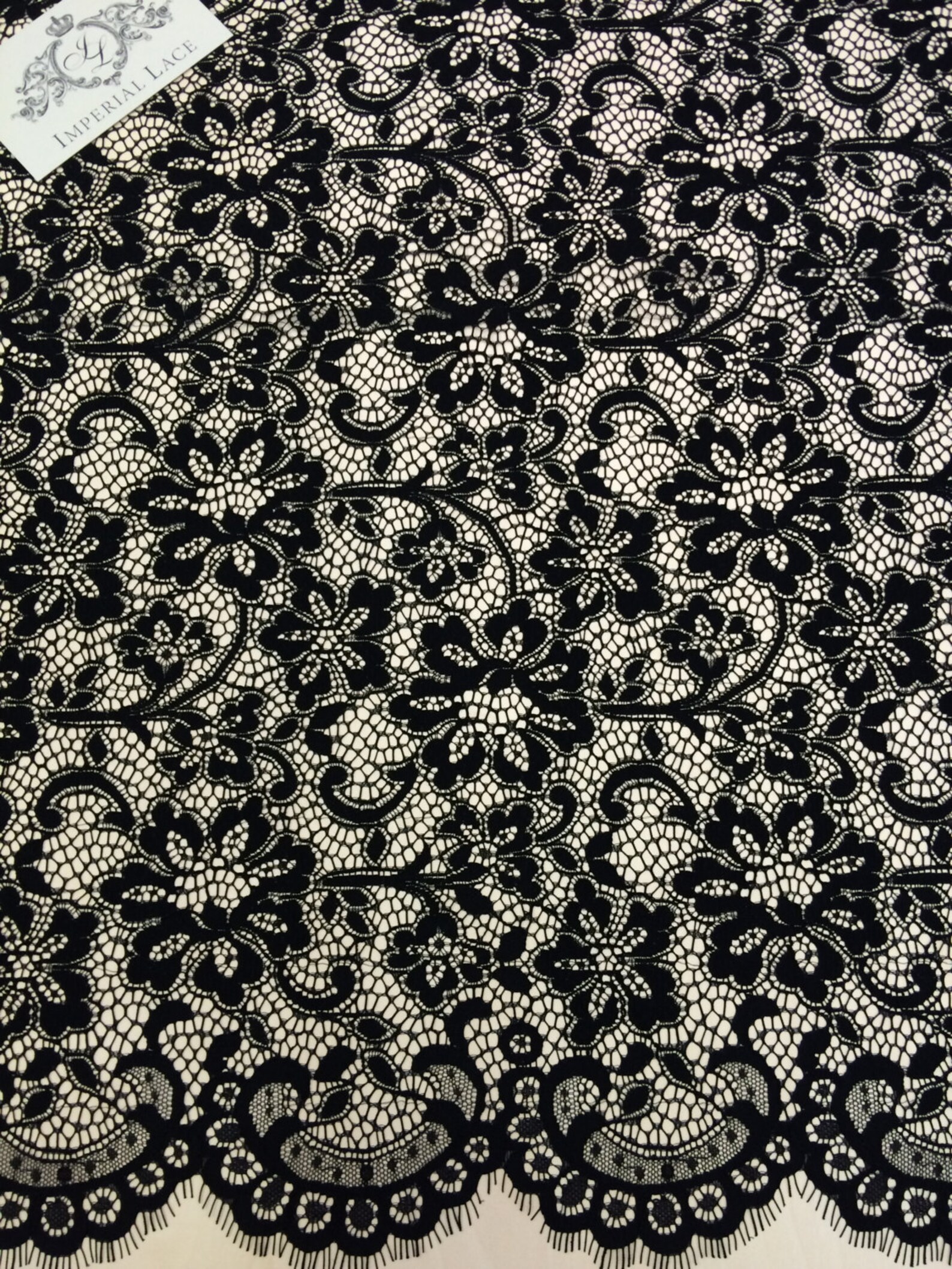 Black lace fabric Embroidered lace French Lace Wedding Lace Etsy