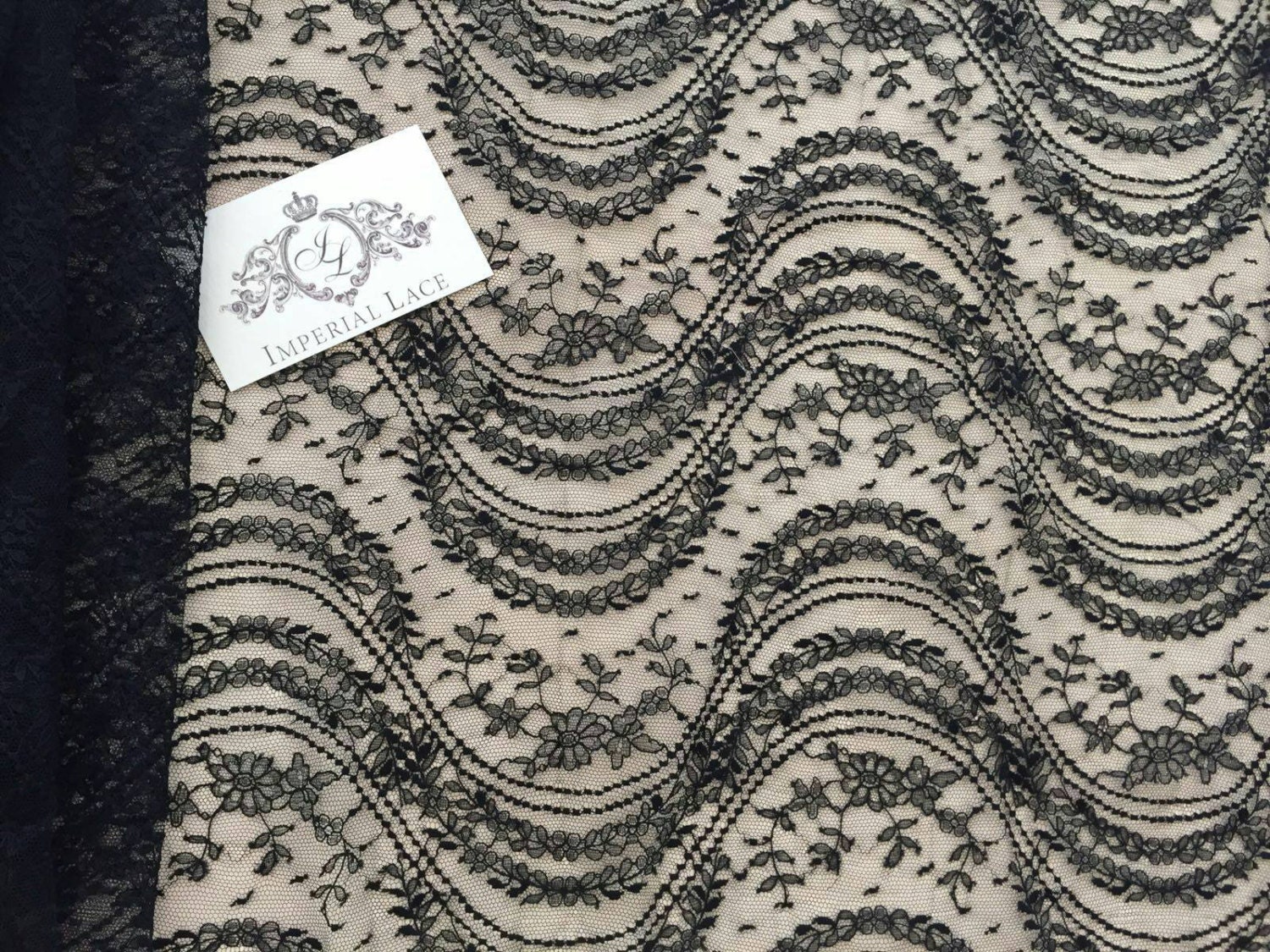 Black 3d Velvet Lace Eb3056