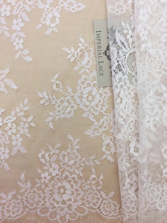 Veil lace Bridal lace French Lace Wedding Lace Offwhite lace fabric White Lace Lingerie Lace Embroidered lace Alencon Lace B00143