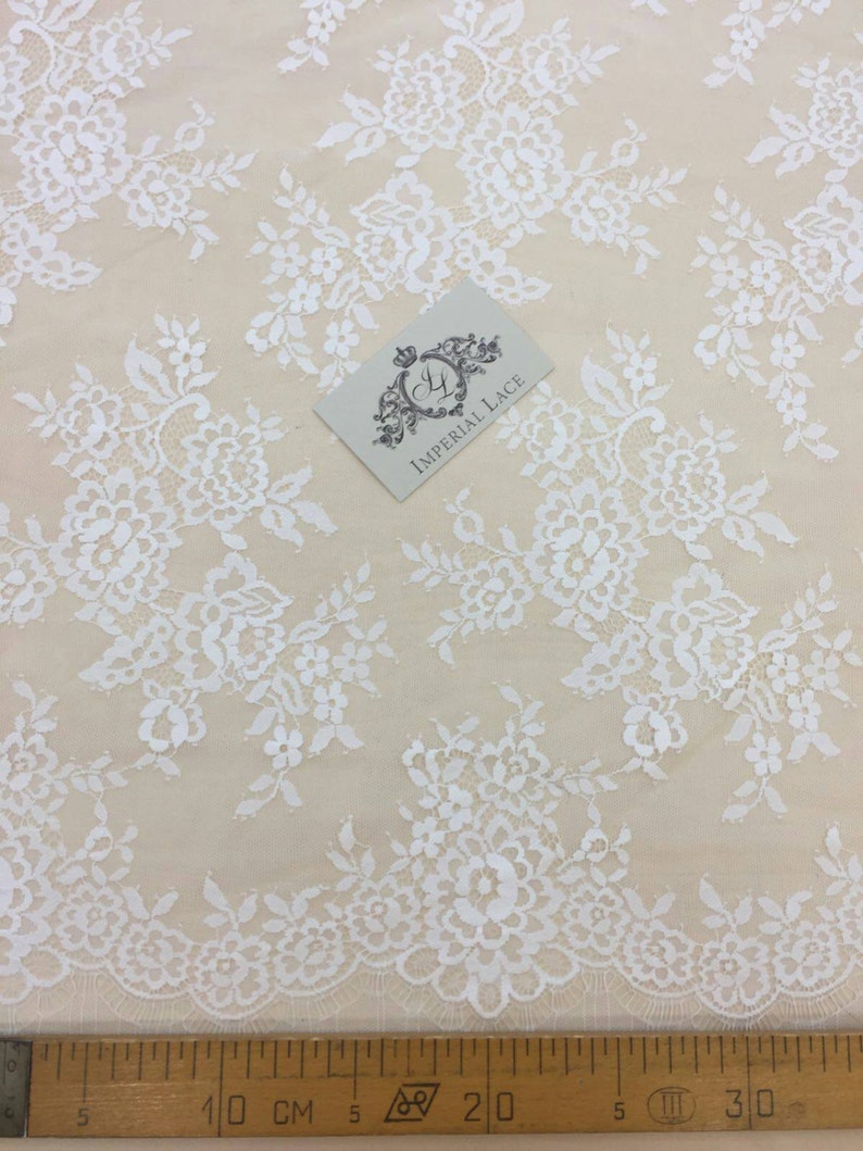 Veil lace Bridal lace French Lace Wedding Lace Offwhite lace fabric White Lace Lingerie Lace Embroidered lace Alencon Lace B00143