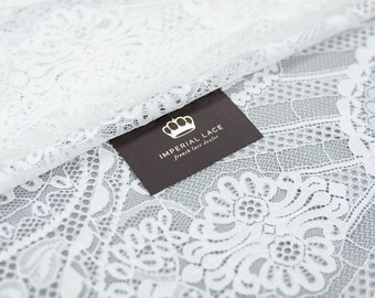 90cm long Light Ivory Lace Fabric, Geometric guipure lace, Boho lace fabric, French lace, Bridal lace, Wedding lace, Spitzenstoff B00512