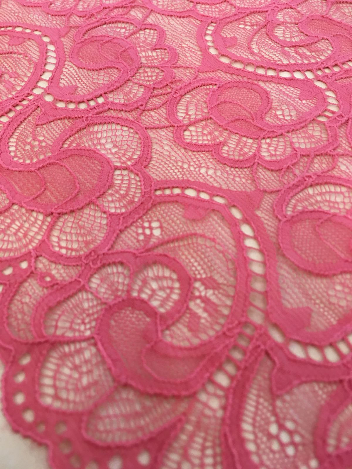 Pink lace trim lace fabric Chantilly Lace French Lace | Etsy