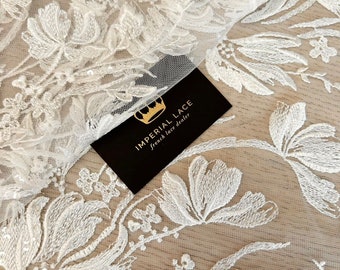 Ivory Floral bridal lace, Embroidered lace, French lace, Lingerie lace, Bridal lace material, floral wedding lace, Lace by the yard B00441