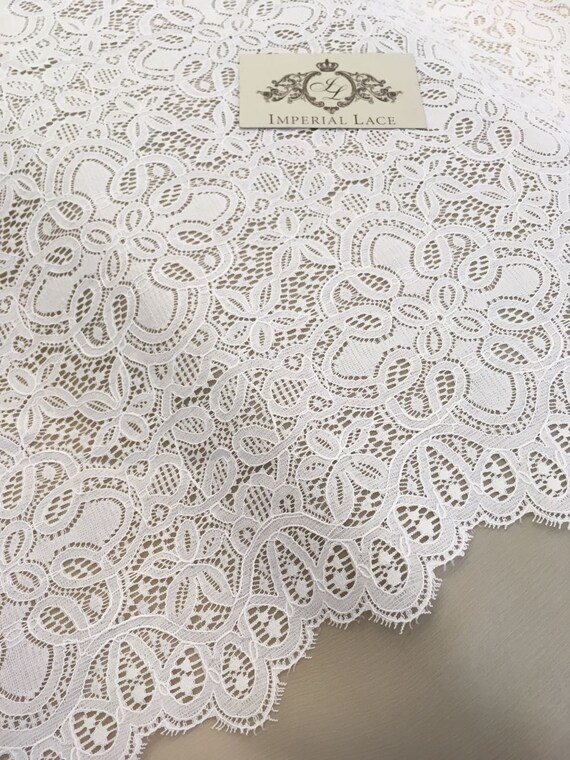 Veil lace Bridal lace French Lace Wedding Lace Offwhite lace fabric White Lace Lingerie Lace Embroidered lace Alencon Lace B00143