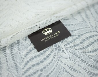 Ivory Alencon Lace Fabric, Scalloped Bridal Lace, Boho Wedding Dress Lace By the meter