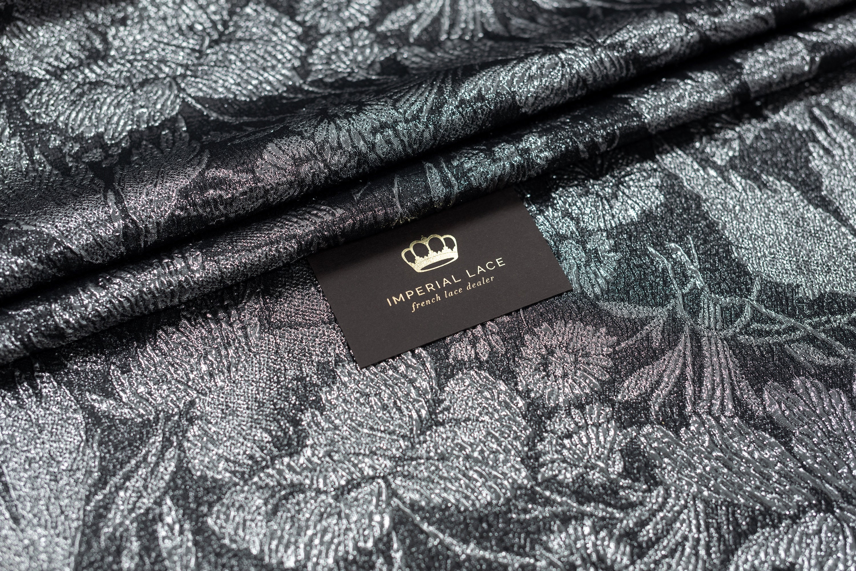 Silver Floral Fabric, Lurex Thread, Silver With Black, Evening Dress Fabric,  Floral Fabric, Fabric by the Yard, Wedding Bridal Fabric Z00804 