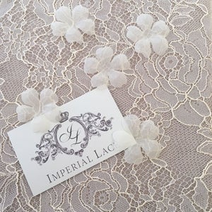 Ivory bridal fabric flowers, bridal fabric, flowers, hair pins, hair accessories, bridal accessories, wedding accessories P0038 image 1