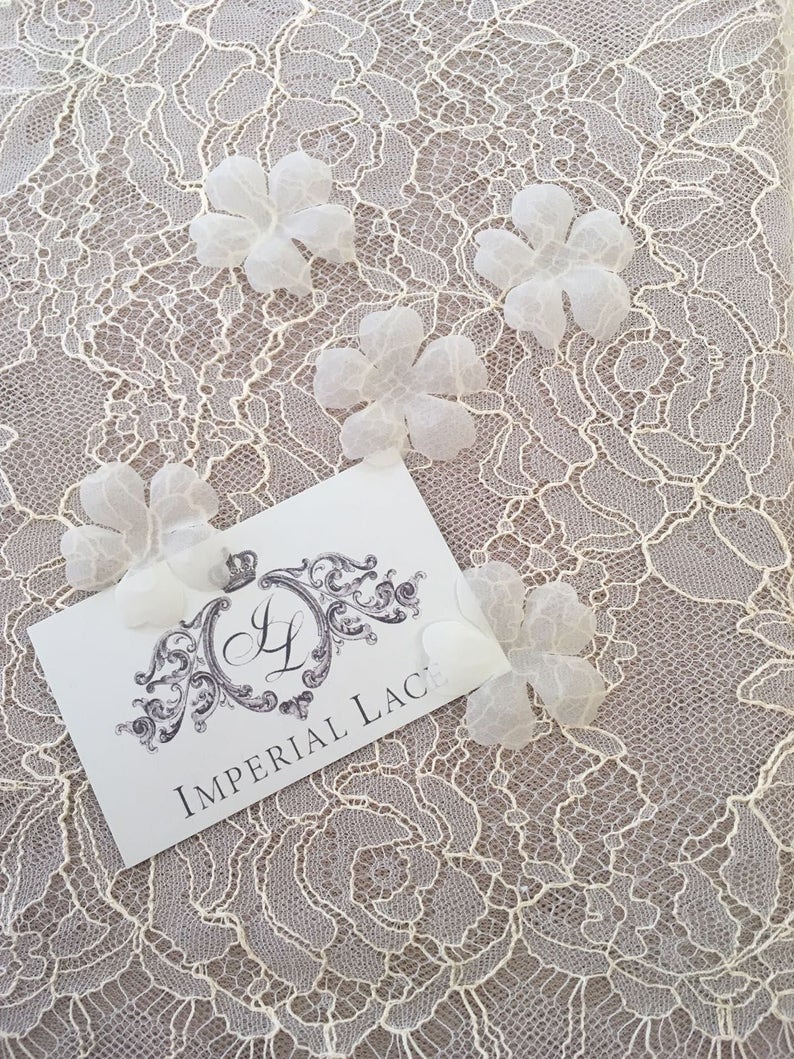 Ivory bridal fabric flowers, bridal fabric, flowers, hair pins, hair accessories, bridal accessories, wedding accessories P0038 image 1