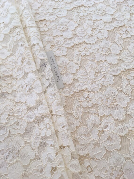 Ecru Lace Fabric Embroidered Lace French Lace Wedding Lace Etsy