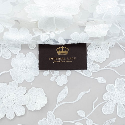 3D lace fabric, Offwhite flower shops lace fabric 3D, French Lace, Wedding Lace, Offwhite Lace, Veil lace, Lingerie Lace Flower Lace b00507