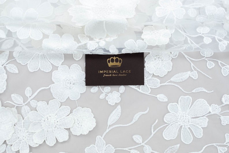 3D lace fabric, Offwhite flower shops lace fabric 3D, French Lace, Wedding Lace, Offwhite Lace, Veil lace, Lingerie Lace Flower Lace b00507