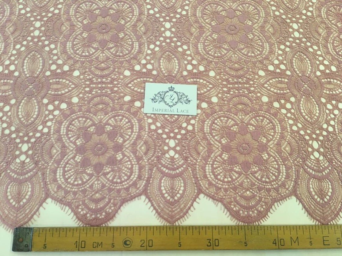 Old Rose Lace Fabric Geometric Guipure Lace Crochet Lace Etsy