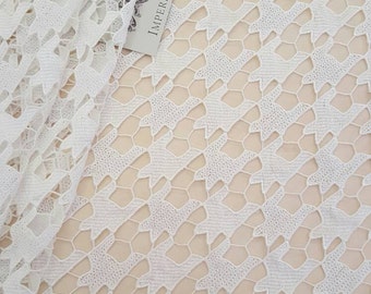 Ivory Chantilly Lace Fabric, Embroidered French Wedding Veil Lace
