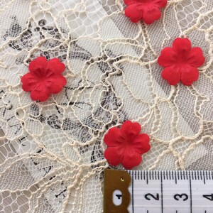 Red bridal fabric flowers, bridal fabric, flowers, hair pins, hair accessories, bridal accessories, wedding accessories P0013 image 4