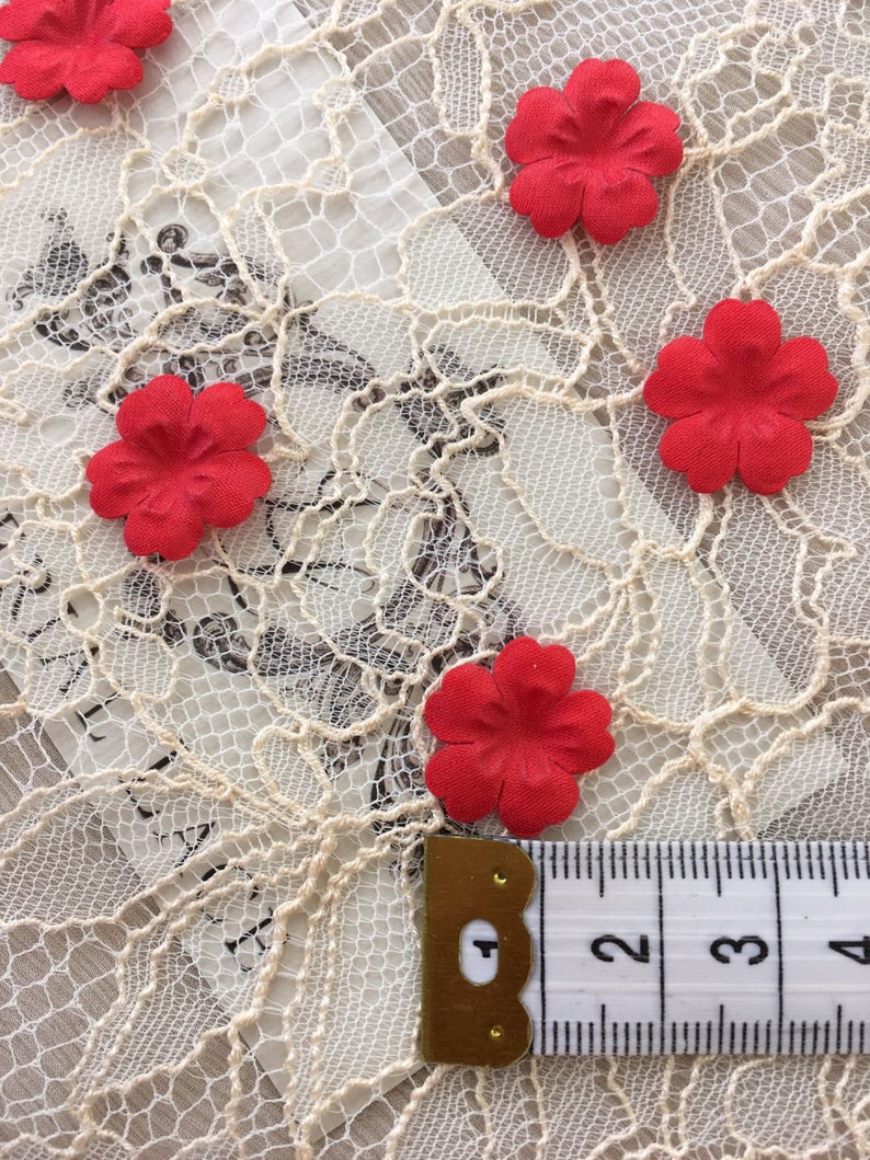 Red bridal fabric flowers, bridal fabric, flowers, hair pins, hair accessories, bridal accessories, wedding accessories P0013 image 4