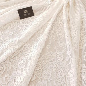 Ecru Chantilly Lace Fabric, French Bridal Wedding Lace