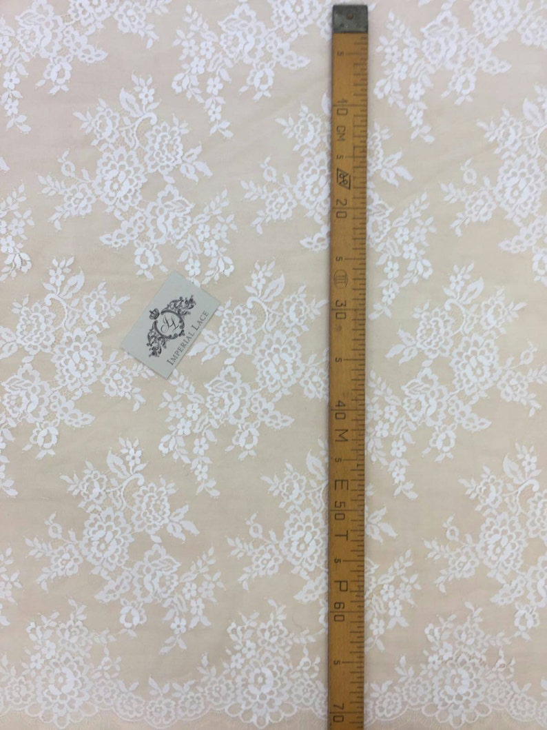 Veil lace Bridal lace French Lace Wedding Lace Offwhite lace fabric White Lace Lingerie Lace Embroidered lace Alencon Lace B00143