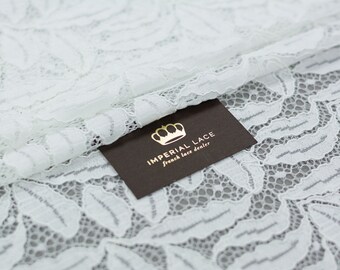Off White Leaf embroidery Alencon Lace Fabric, French Bridal Veil Lace