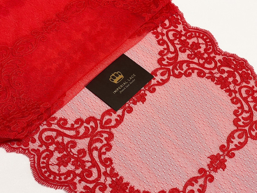 Red Lace Trim, French Lace, Chantilly Lace, Bridal Lace, Wedding Lace ...