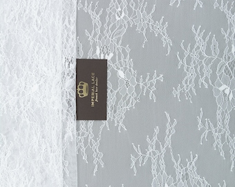 Off white lace fabric, Floral lace, French Lace, Wedding Lace, Bridal lace, White Lace, Lingerie Lace, Chantilly lace, Imperial Lace B00485