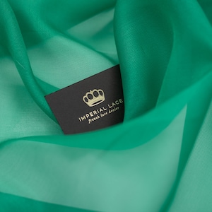 Green organza fabric, Silk organza fabric, Bridal Silk fabric, Silk organza, Fabric By the Yard, Premium fabric, Lace fabric, Organza Z00785