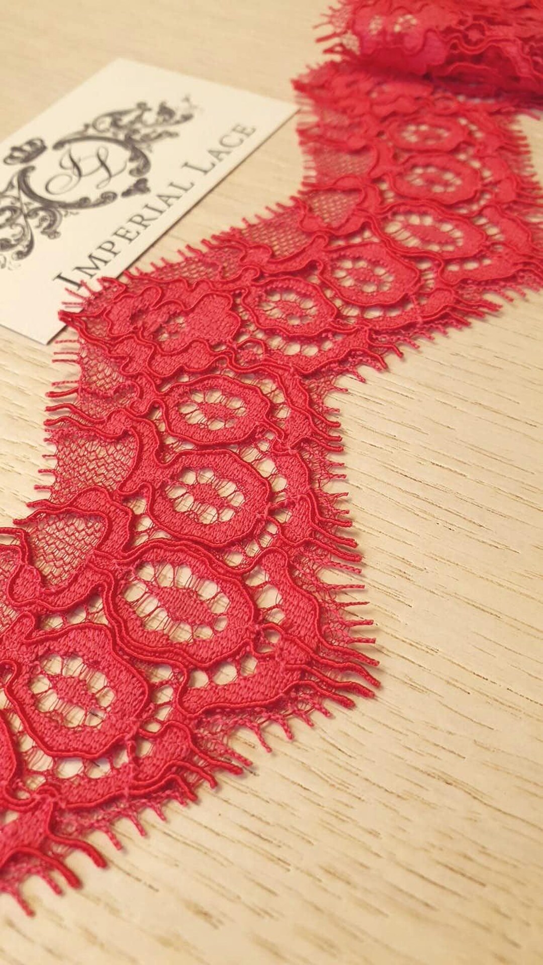 Red Alencon Lace Trim, French Lace, Eyelash Lace, Wedding Lace, Garter ...