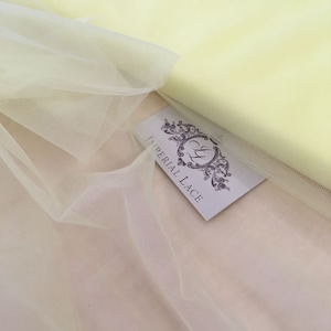 Citrus yellow tulle, Soft tulle fabric, Mesh by the yard, Premium tulle, Yellow tulle, Prom dress tulle, Veil tulle fabric T00149