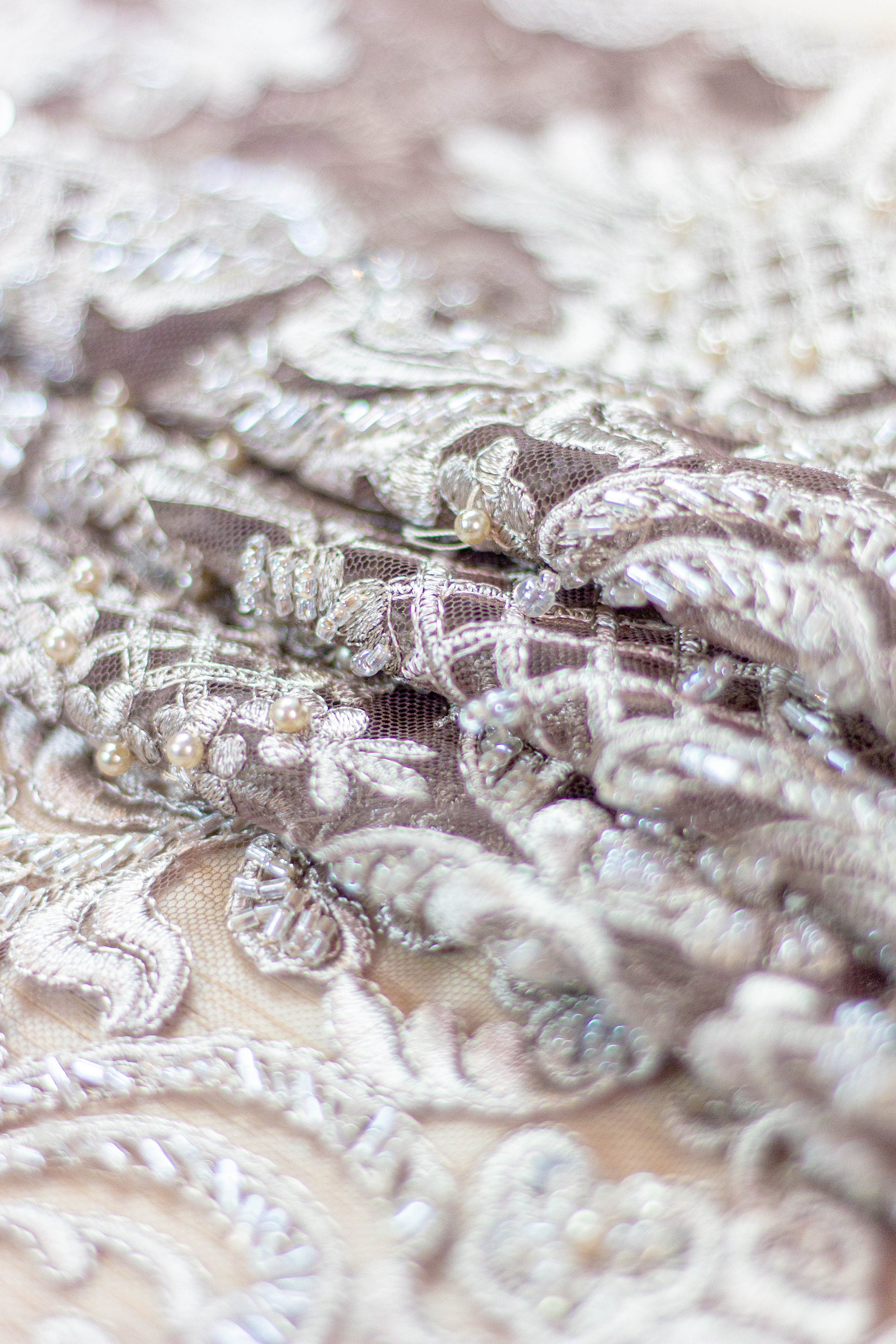 3D brown lace fabric Beaded Lace Fabric Hand made lace Etsy