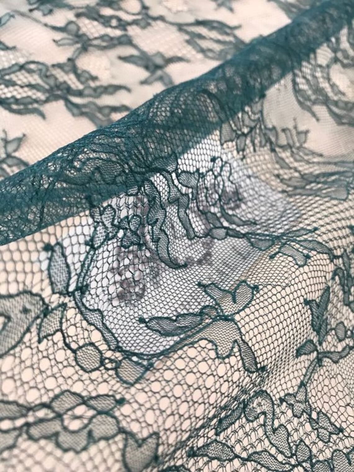 teal green lace